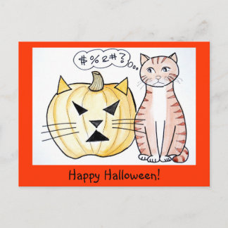 Leo The Cat - tarjeta de saludo de Halloween