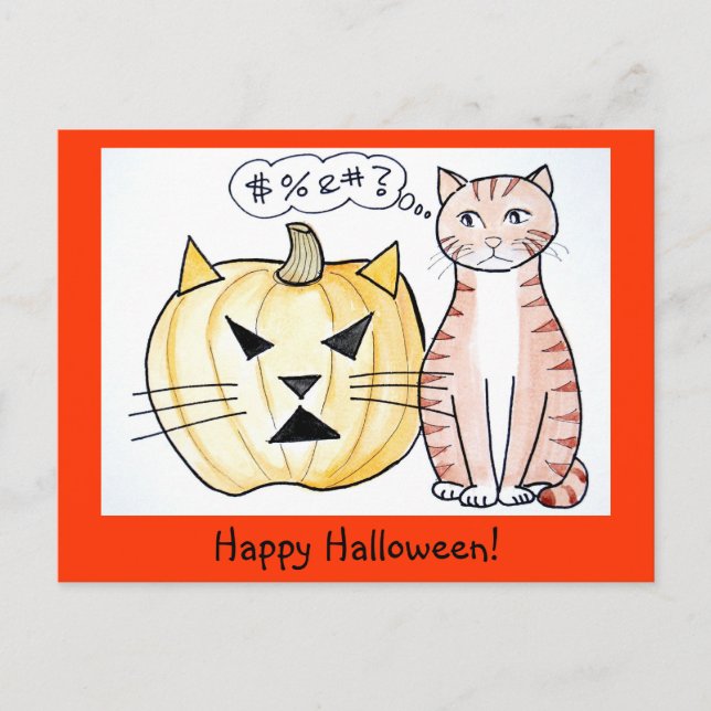 Leo The Cat - tarjeta de saludo de Halloween (Anverso)