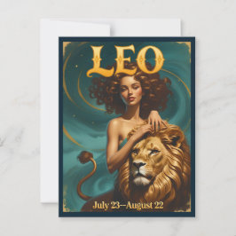 Leo Zodiaco Cumpleaños Tarjeta Postal Astrología