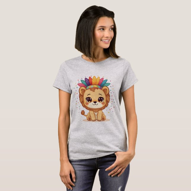Leoa [Theme] Camiseta Feminina Design Brasil Prese (Anverso completo)