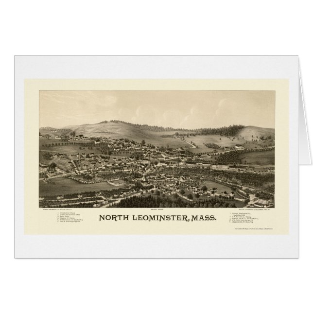 Leominster del norte, mapa panorámico de las (Anverso (Horizontal))
