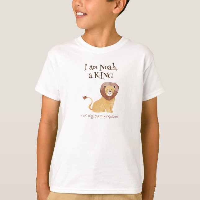 León adorable personalizado, la camiseta del rey (Anverso)