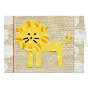 León amarillo con puntos de polka blanco