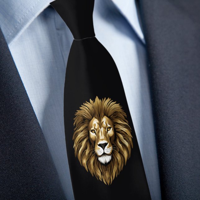 León ardiente en corbata negra (Subido por el creador)