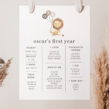 León con 3 Posters de los Globos Marrones