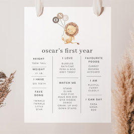 León con 3 Posters de los Globos Marrones