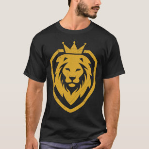 León con el logotipo de la camiseta de la corona