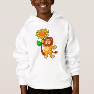León con flor girasol