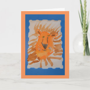 León con tarjeta infantil