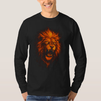 León de fuego Camiseta manga larga
