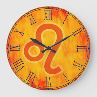 León de fuego zodiac reloj de pared