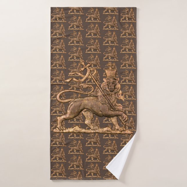 León de Judá Jah Ejército INI Haile Selassie Rasta (Toalla de baño)