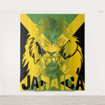 León de la bandera de Jamaica de diseño de tapiz d