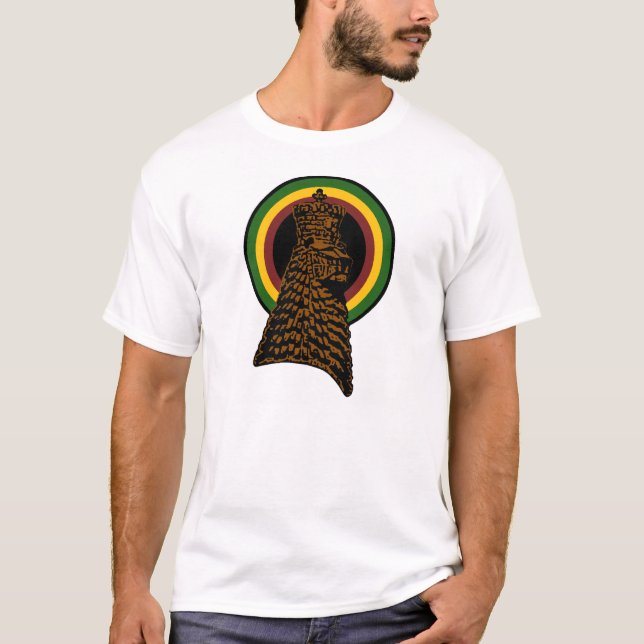León de la camisa de Judah Rastafari Rasta Haile (Anverso)