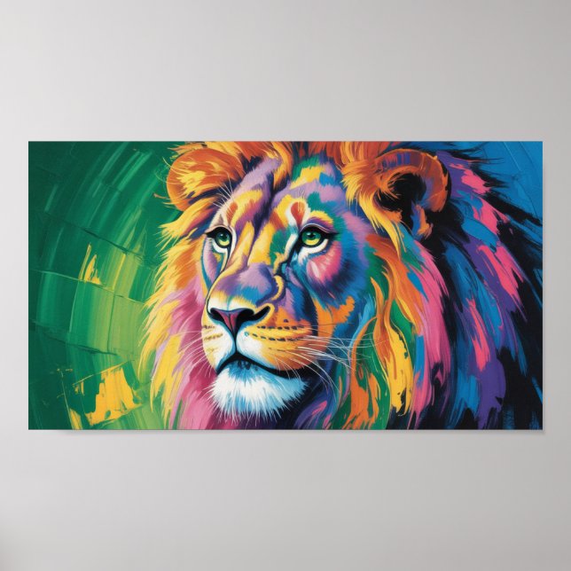 León de melena eléctrica - Arte de vida silvestre  (Frente)