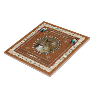 León de montaña - baldosa cerámica de la dirección