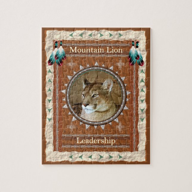 León de Montaña - Liderazgo- Puzzle Jigsaw con caj (Vertical)