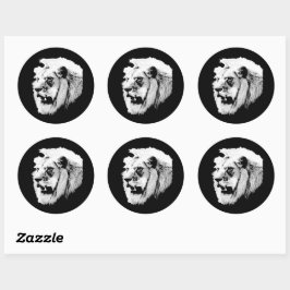León de safari africano pegatina redonda clásica