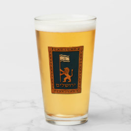 León del Día de Jerusalén con bandera