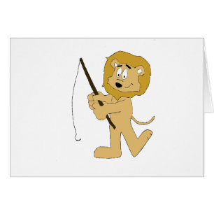 León del dibujo animado con el trole de A