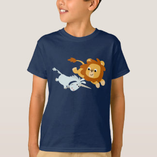 León del dibujo animado y camiseta lindos de los