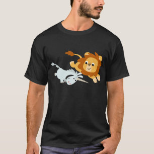 León del dibujo animado y camiseta lindos del