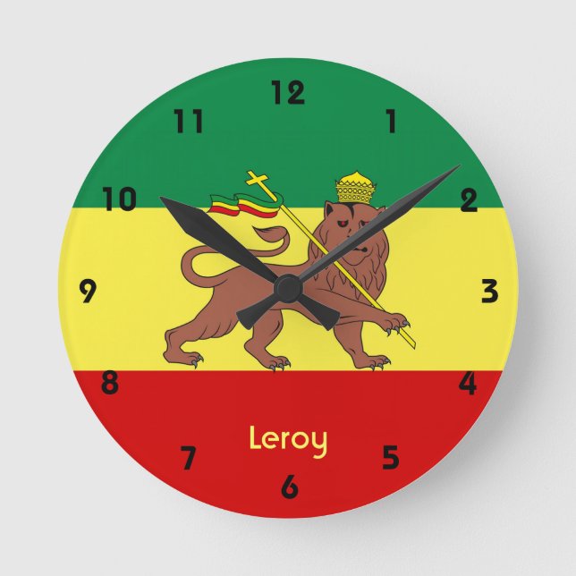 León del reggae de Rasta del reloj de pared de (Anverso)