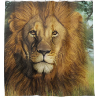 León En La Cortina De Ducha De La Jungla