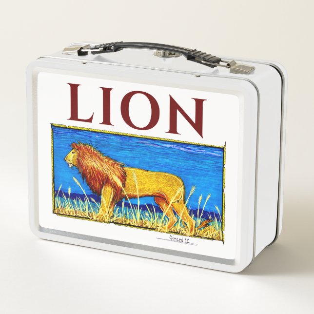 León en la hierba alta (Reverso)
