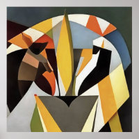 León En Un Estilo De Arte De Resumen Geométrico
