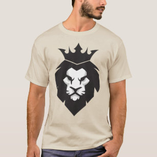 León estilo Rey blanco y negro con camiseta de la