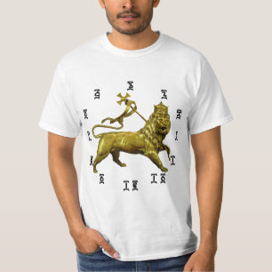 León etíope - camiseta del reloj de tiempo