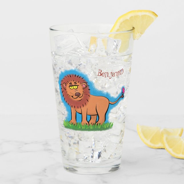 León feliz con ilustracion personalizado de maripo (Reverso (hielo))