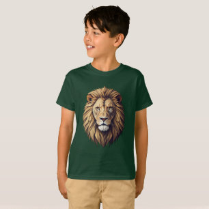 León geométrico Regal - Camiseta de arte mosaico