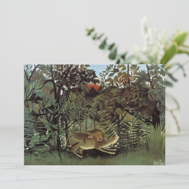 León hambriento de Henri Rousseau, animal salvaje  (Anverso de pie)