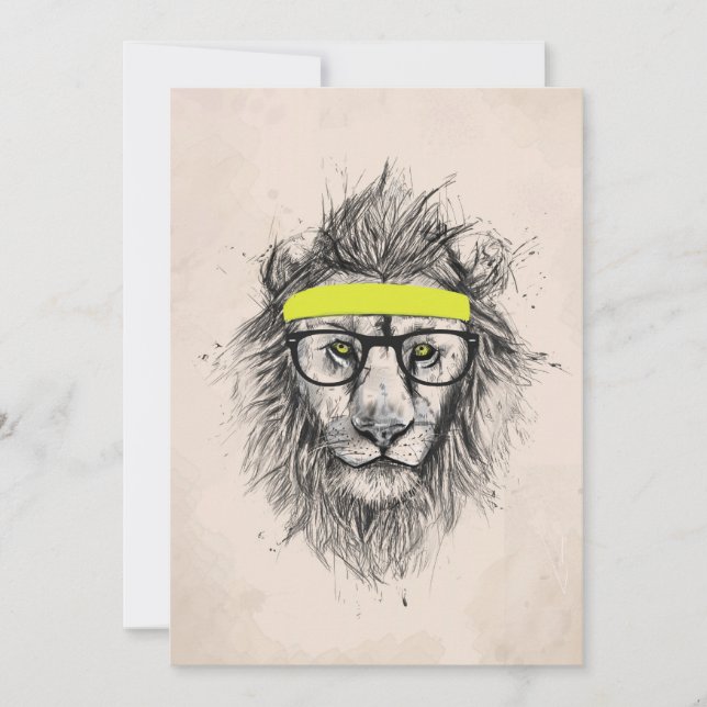 León hipster (fondo claro) (Anverso)