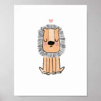 León lindo arte acuarela guardería preescolar