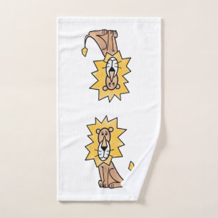 león lindo dibujos animados niños retro safari sel