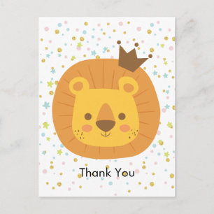 león, lindo tarjeta de agradecimiento