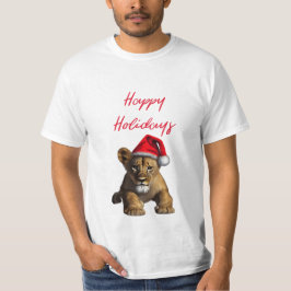 León llevando una camiseta Gorra de Santa Claus