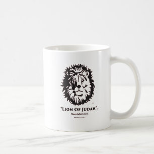 "León logotipo de la taza de café de Judah"