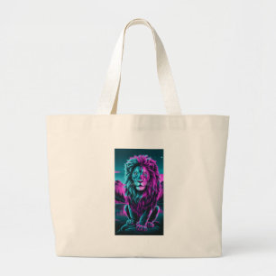 León majestuoso - Bolsa de Tote Artística audaz y 