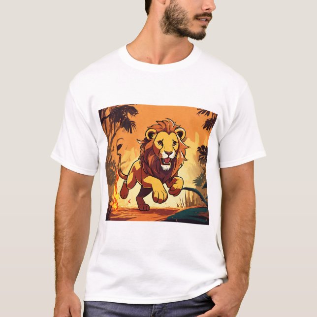 "León majestuoso - Roar de la camiseta salvaje" (Anverso)