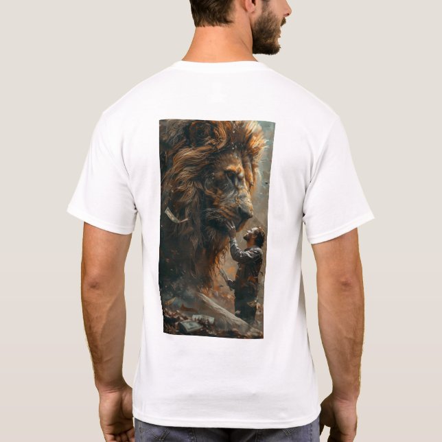 León monetario - Camiseta animal divertida (Reverso)