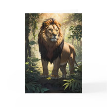 León orgulloso de la jungla | Tarjeta