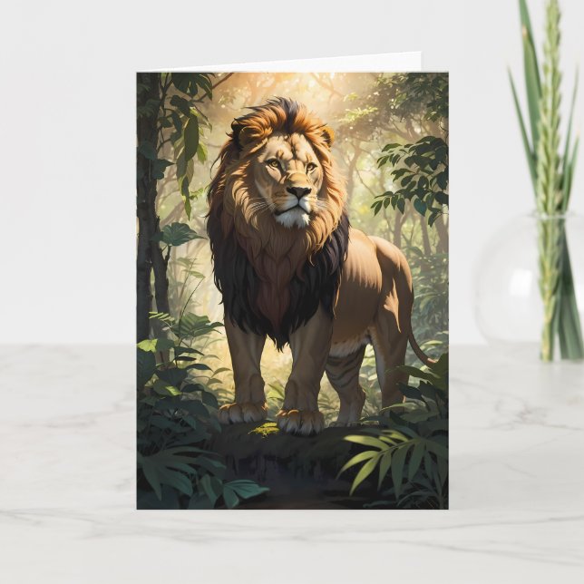 León orgulloso de la jungla | Tarjeta (Anverso)