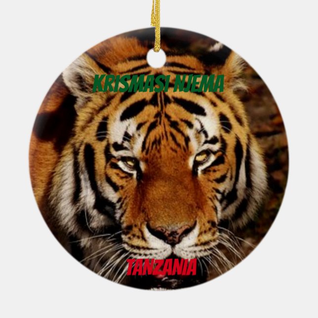 León Personalizado de Tanzania / Ornamento elefant (Atrás)