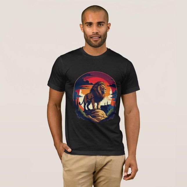 León Rey de la Jungla camiseta negrita regalo masc (Anverso completo)