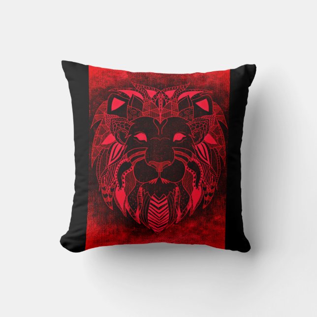 León rojo, almohada ornamental del león (Anverso)