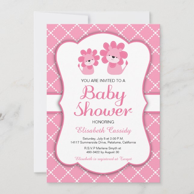 León rosado, Invitación a Baby Shower del Chica Ch (Anverso)